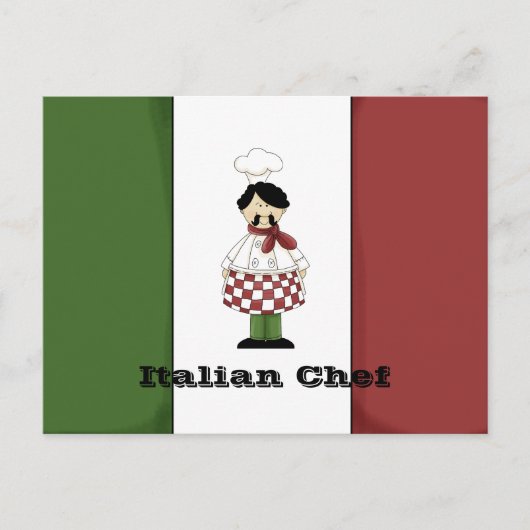 Postale Carte Recette Chef Italien #2 (Devant)
