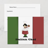 Postale Carte Recette Chef Italien #3 (Devant / Derrière)
