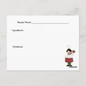 Postale Carte Recette Chef Italien #3 (Dos)
