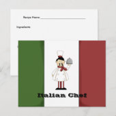 Postale Carte Recette Chef Italien #4 (Devant / Derrière)