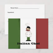 Postale Carte Recette Chef Italien #5 (Devant / Derrière)