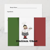 Postale Carte Recette Chef Italien #7 (Devant / Derrière)