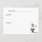 Postale Carte Recette Chef Italien #7 (Dos)