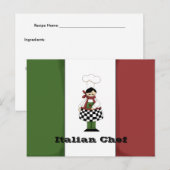 Postale Carte Recette Chef Italien #8 (Devant / Derrière)