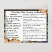 Postale Carte Recette Chip Chocolat Cookies Cookies (Devant)