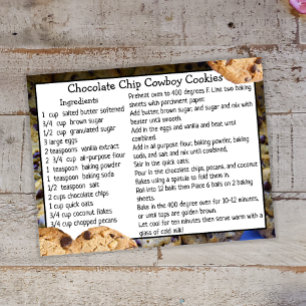 Postale Carte Recette Chip Chocolat Cookies Cookies