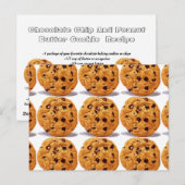 Postale Carte Recette Chocolat Chip Arachide Beurre Cookie (Devant / Derrière)