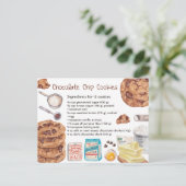 Postale Carte Recette Cookies Chip Chocolat (Debout devant)