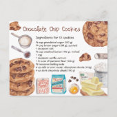 Postale Carte Recette Cookies Chip Chocolat (Devant)