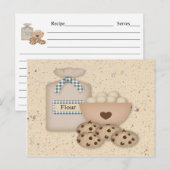 Postale Carte Recette Cookies Cuisine (Devant / Derrière)