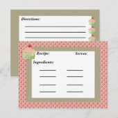 Postale Carte Recette Cupcake (Devant / Derrière)