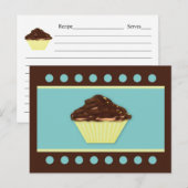Postale Carte Recette Cupcake au chocolat (Devant / Derrière)
