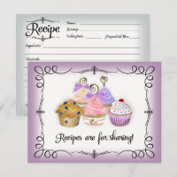 Carte Recette Cupcake Cute Fête des mariées d'aqua