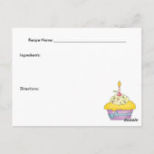 Postale Carte Recette Cupcake Jaune (Dos)