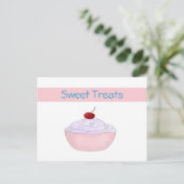 Postale Carte Recette Cupcake Rose (Debout devant)