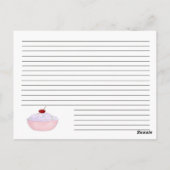 Postale Carte Recette Cupcake Rose (Dos)