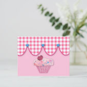 Postale Carte Recette Cupcake Rose (Debout devant)