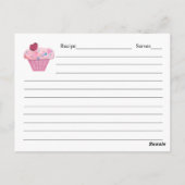 Postale Carte Recette Cupcake Rose (Dos)