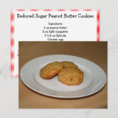 Postale Carte Recette de biscuits à base de beurre d'arach (Devant / Derrière)