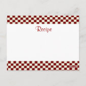 Postale Carte Recette de chèques pays (Dos)