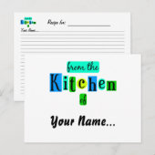 Postale Carte Recette de la cuisine de Retro Blues (Devant / Derrière)