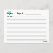 Postale Carte Recette de la cuisine de Retro Blues (Dos)