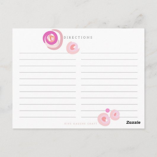 Postale Carte Recette de points roses (Dos)