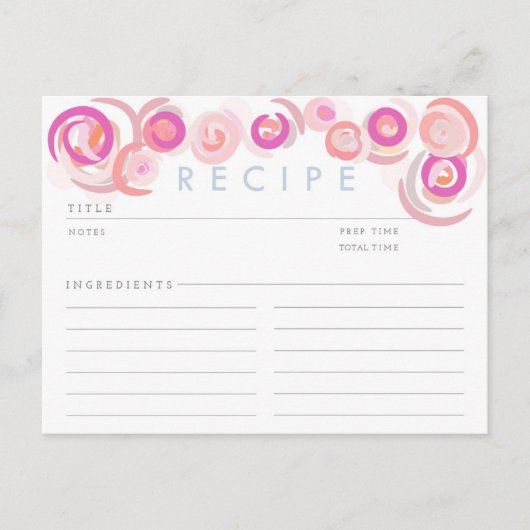 Postale Carte Recette de points roses (Devant)