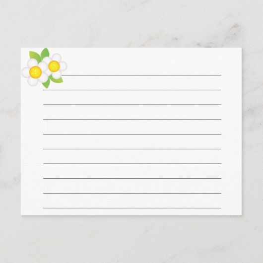 Postale Carte Recette double face fleurie (Devant)