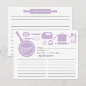 Postale Carte Recette d'ustensiles de cuisine Lavender mod (Devant / Derrière)