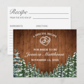 Postale Carte Recette Fête des mariées bois neige et pin d (Devant / Derrière)