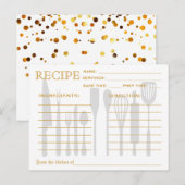 Postale Carte Recette Fête des mariées Confetti Or Rétro (Devant / Derrière)