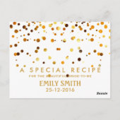 Postale Carte Recette Fête des mariées Confetti Or Rétro (Dos)