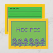 Postale Carte Recette Florale jaune vert (Devant / Derrière)