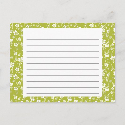 Postale Carte Recette Flore Vert (Devant)
