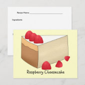 Postale Carte Recette Framboise Cheesecake (Devant / Derrière)