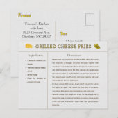 Postale Carte Recette Fromage Grillé Fries Thanksgiving Fo (Devant / Derrière)
