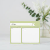 Postale Carte Recette Green Retro (Debout devant)