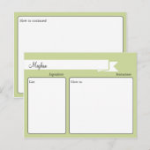 Postale Carte Recette Green Retro (Devant / Derrière)