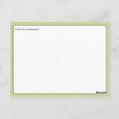 Postale Carte Recette Green Retro (Dos)