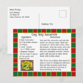 Postale Carte Recette Guacamole (Devant / Derrière)