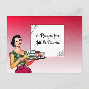 Postale Carte Recette Mariage Retro Lady