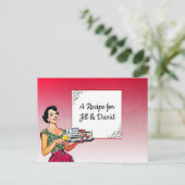 Postale Carte Recette Mariage Retro Lady (Debout devant)