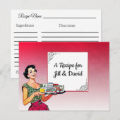 Postale Carte Recette Mariage Retro Lady (Devant / Derrière)