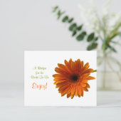 Postale Carte Recette Orange Gerbera Daisy (Debout devant)