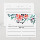 Postale Carte Recette Plutôt Rose Floral (Devant / Derrière)