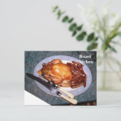 Postale Carte Recette - poulet rôti (Debout devant)