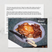 Postale Carte Recette - poulet rôti (Devant / Derrière)