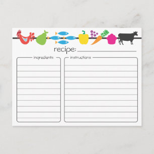 Postale Carte Recette Rétro