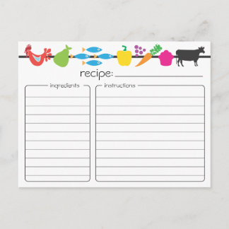 Postale Carte Recette Rétro
